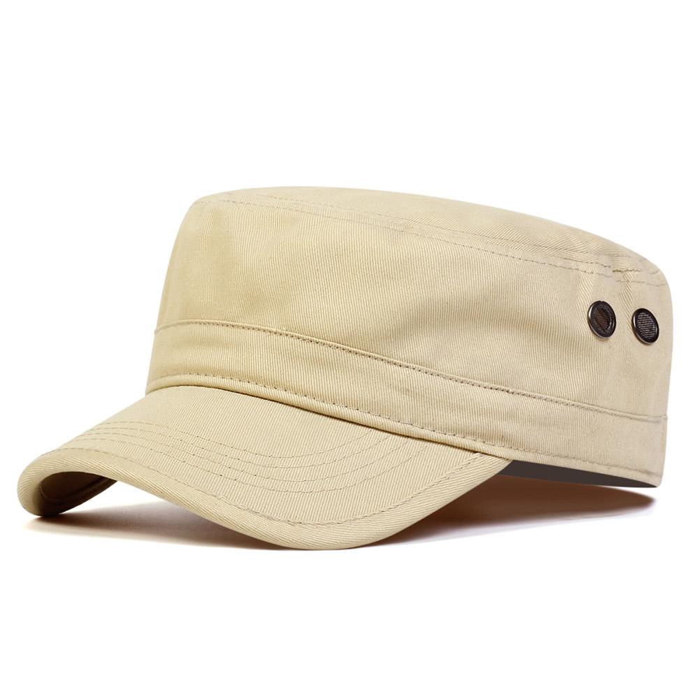 Vintage Flat Top Cap Sun Hat Camouflage Military Cap Outdoor Sunscreen Sports Hat Washable Cotton Baseball Cap Casual Men Hat