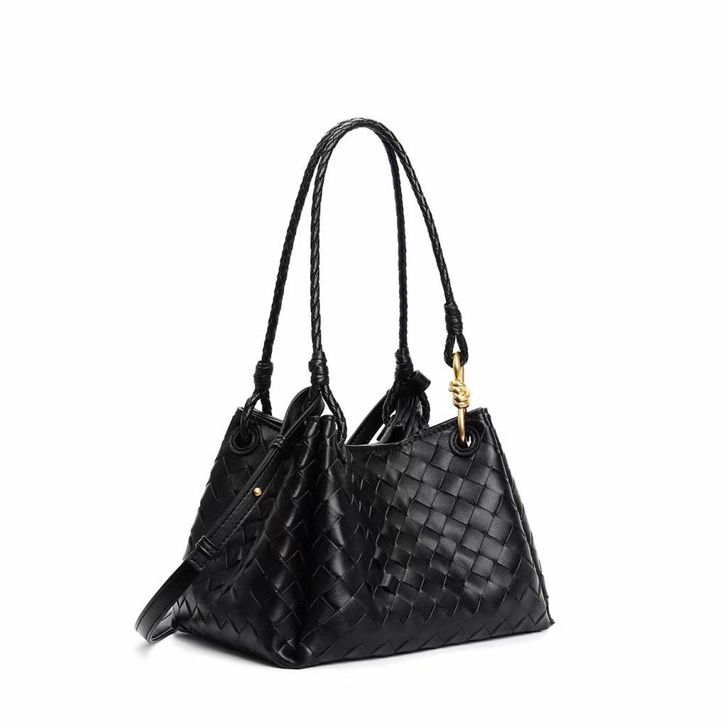 Vevd lærveske Ny fallskjerm-skulderveske Tekstur Skinn Uformelt Allsidig Crossbody-veske Håndveske