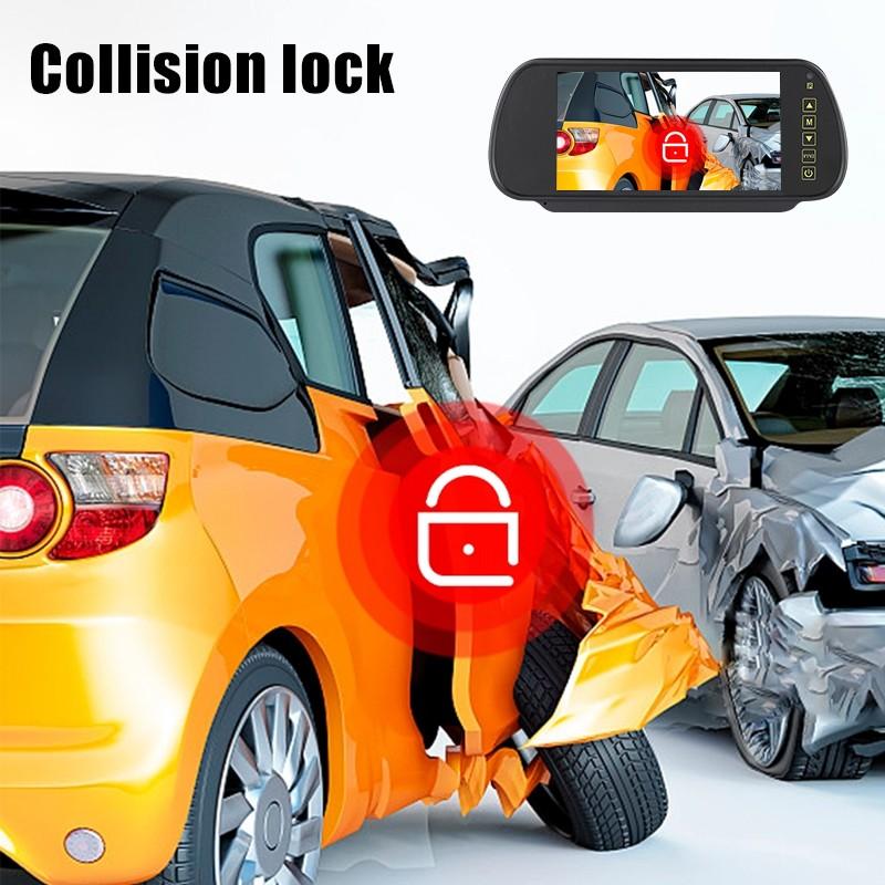 7-Inch Rearview Mirror Monitor Rear-View AV Display 12/24V Universal Vehicle Reversing Image Display Rear View VCR With Touch Button