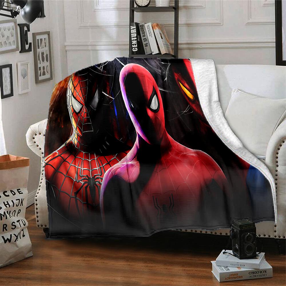 1pc Spiderman Three Faces flannel Blanket for Super Soft Cute Comfort Blanket for Travel Bedding Couch Sofa Blanket Y82561