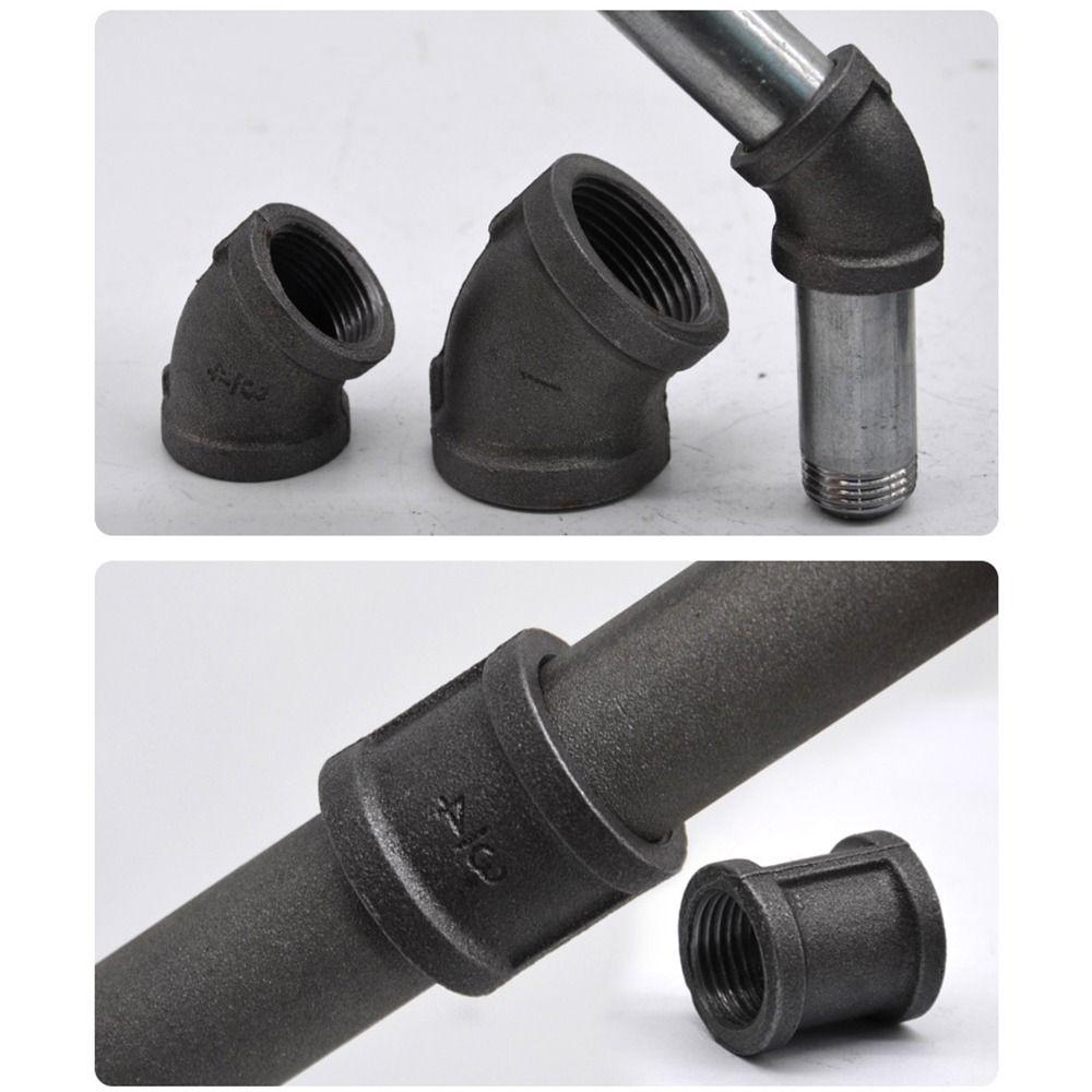 Nuovi Raccordi per Tubi Neri Gomito 1/2'' 3/4'' 1'' Giunto per Tubi Idraulici Filettato Connessione Tubi in Ghisa Malleabile