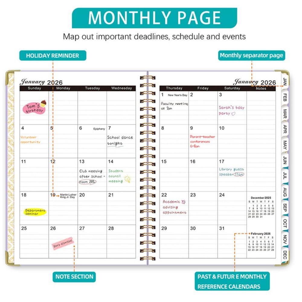 Learning Plan Diary Schedules Organizer Work Efficiency Monthly Planner  School