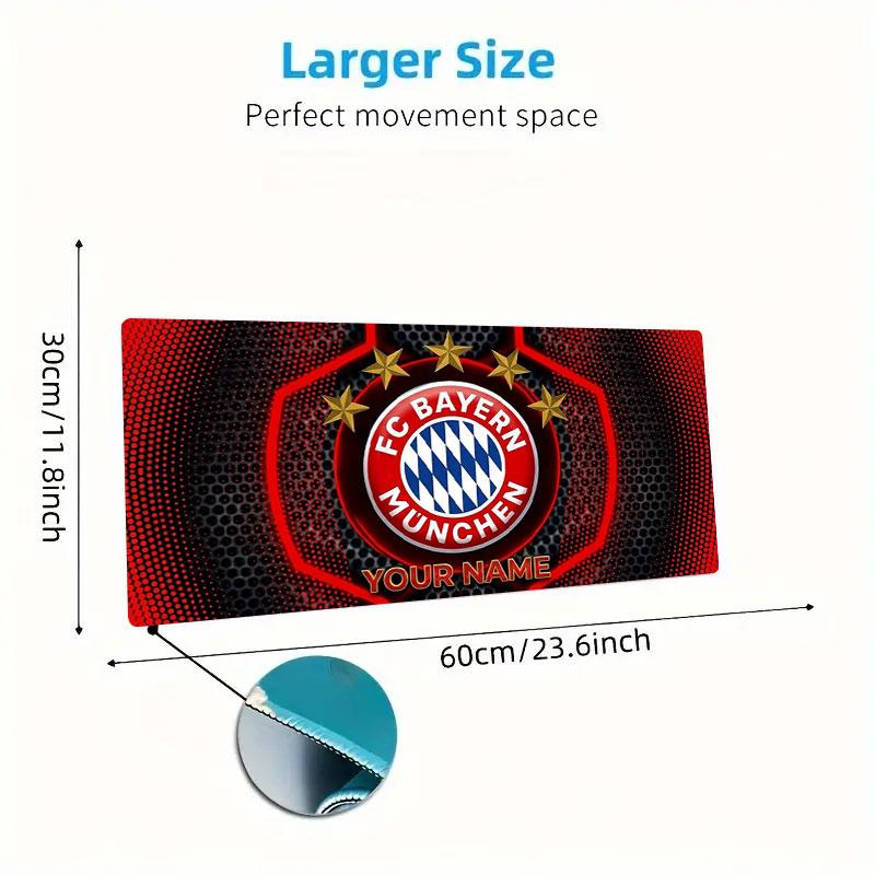 FC Bayern Munchen Custom Name Large Size Mouse Pad Large Gaming Table Cushion Non-slip Laptop Tablet Big Mousepad XXL Mat Mini PC Playmat With Lock ed