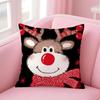 Christmas Funy Abstract Art Cushion Cover Linen Pillowcase Cover Soft Decor for Sofa Home Room