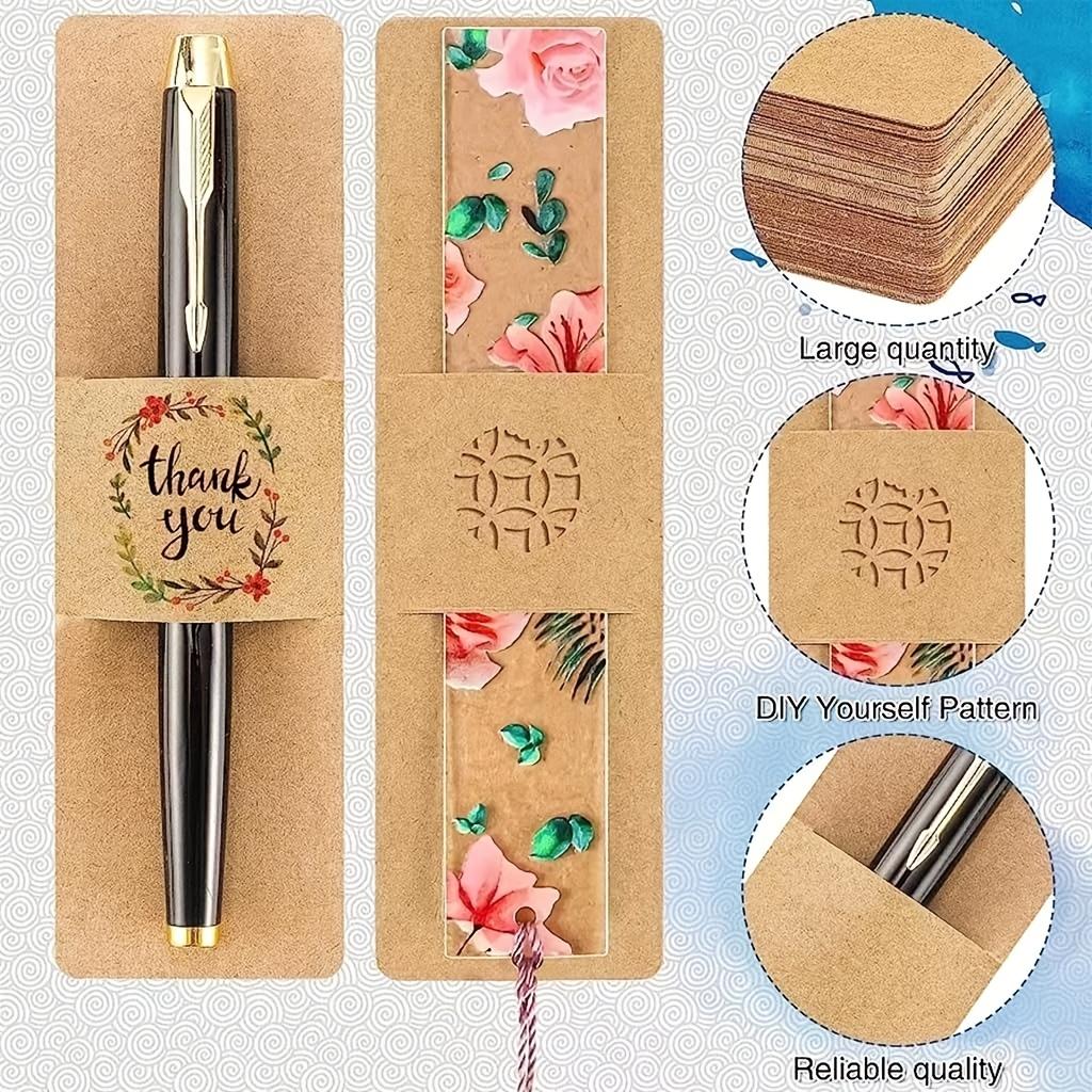500pcs Brown Bookmark Display Cards | Used for Bookmark Packaging, Small Business Packaging Supplies, Party Gifts