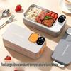 Beheizbare Lunchbox mit Akku und Digitalpanel, Wiederaufladbarer Akku, Herausnehmbarer 304er Stahlbehälter und Seitenverschlüssen