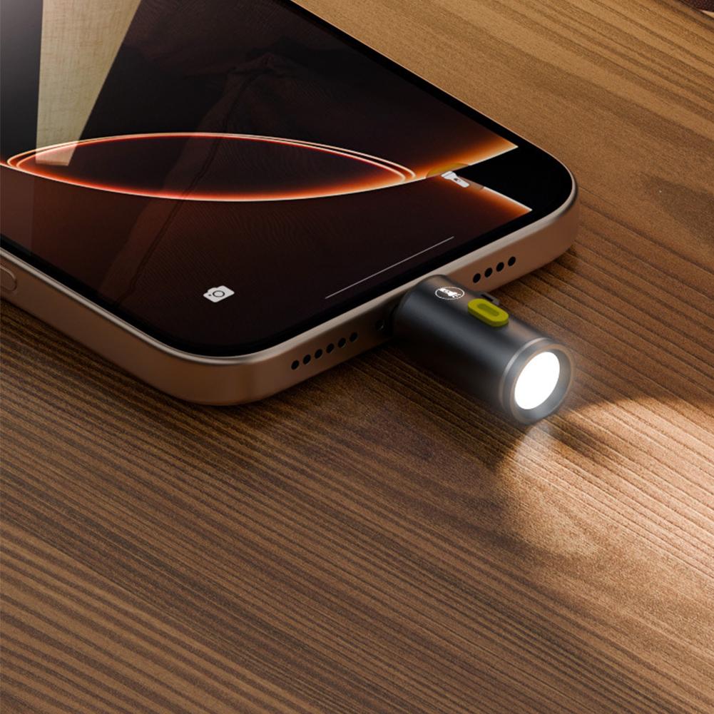 LED Outdoor Keychain Flashlight Type C Powered Mini Pocket Flashlight Small Emergencies Light for Camping Hiking Emergencies