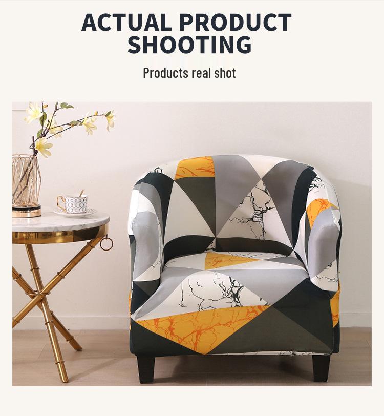Elastic Printed Semi-Circular Sofa & Chair Cover for Cafes & Hotels