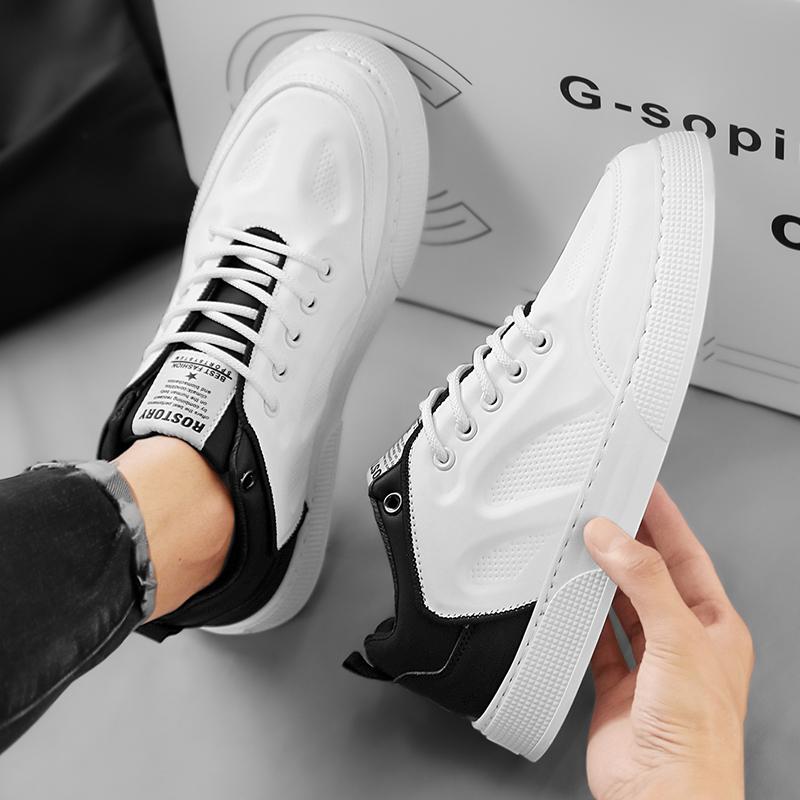 Jungen Skateboardschuhe Weiß Lässig Bequem Sportschuhe Neu Leicht und Dicksohlige Walking Herren Tennisschuhe