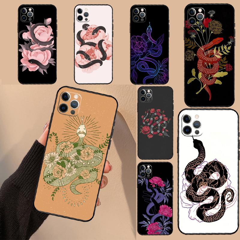 Snake Flower Soft Case For Samsung Galaxy S25 S24 S23 S22 S21 Ultra S9 S10 Plus S23 FE S24 FE Phone Cover