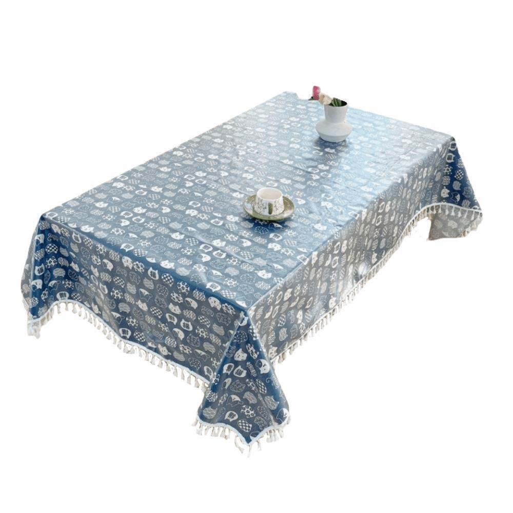 Rectangular Waterproof Coated Tablecloth Reusable Table Mat Table Protection Coat Tea Table