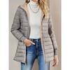 2025 Winter Women's Mid-Length Quilted Parka, Hooded Fleece Lined Loose Fit Thermal Jacket with Zipper, Warm Padded Casual Coat for Cold Weather