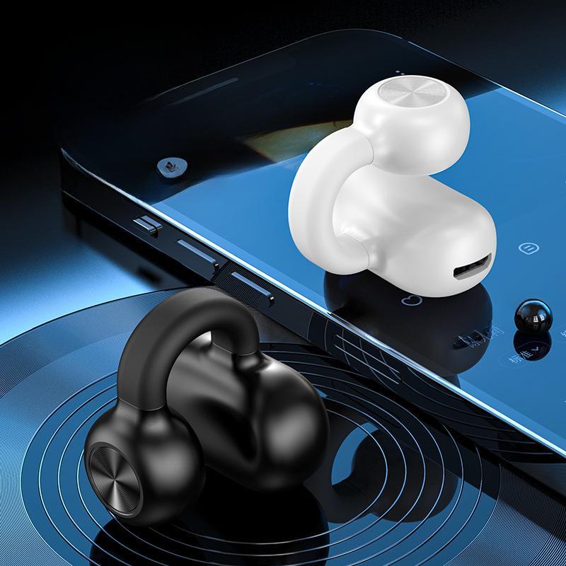 Noua căști cu clemă pentru urechi Bluetooth - Conducție a aerului, o singură ureche, potrivire confortabilă, durată lungă de viață a bateriei