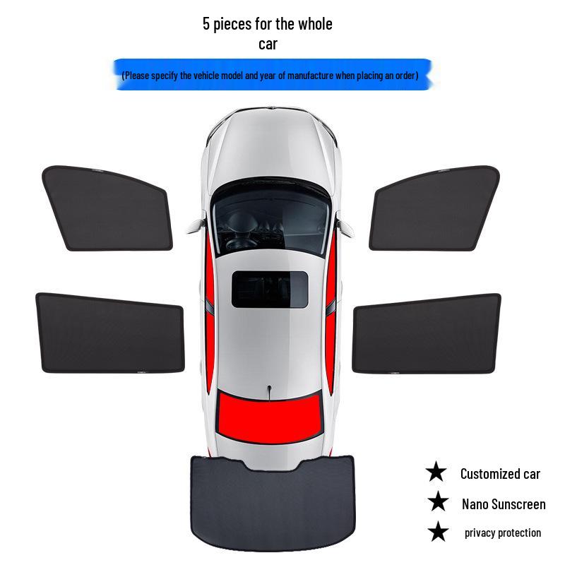 Magnetic Car Window Curtains: Sun Shades & Mosquito Repellent, Heat Insulation, Sun Block, Custom Fit for Specific Models, Free Shipping
