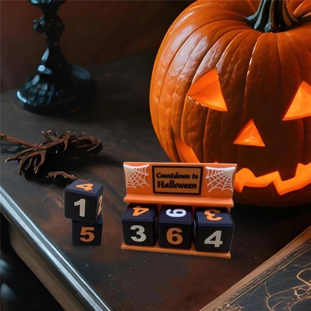 Exquisite Halloween Theme Countdown Calendar Ornament Holiday Decor Desktop Decoration Indoor