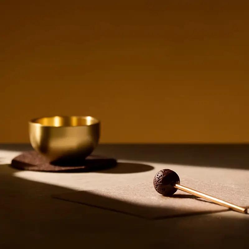 Tibetansk sjungande skål Handgjord koppar Meditationsskål För ljudhealing och meditation Mini sjungande skålar Slagverk