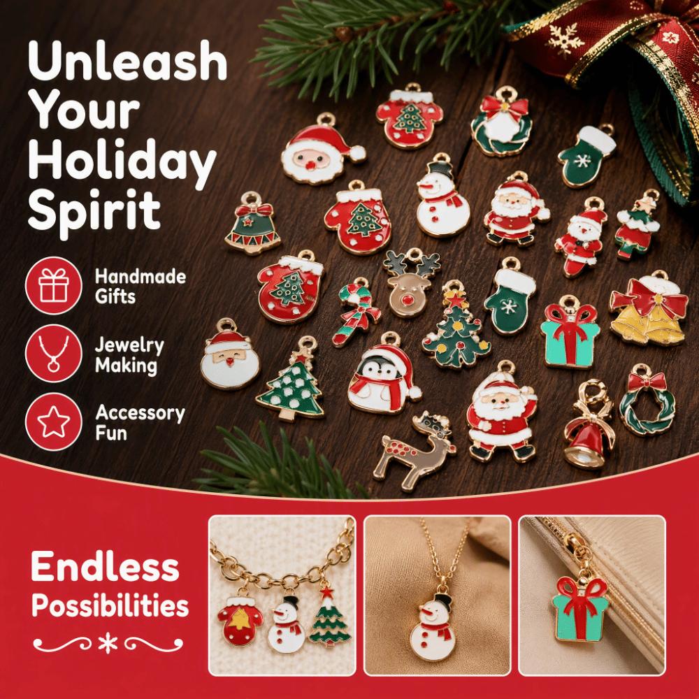 Mixed Colors Christmas Enamel Charms 20/100pcs Bulk Enamel Coating Christmas Tree Pendants DIY Accessories Random Mixed