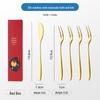Zhi Shi Golden Mooncake & Dessert Cutlery Gift Set