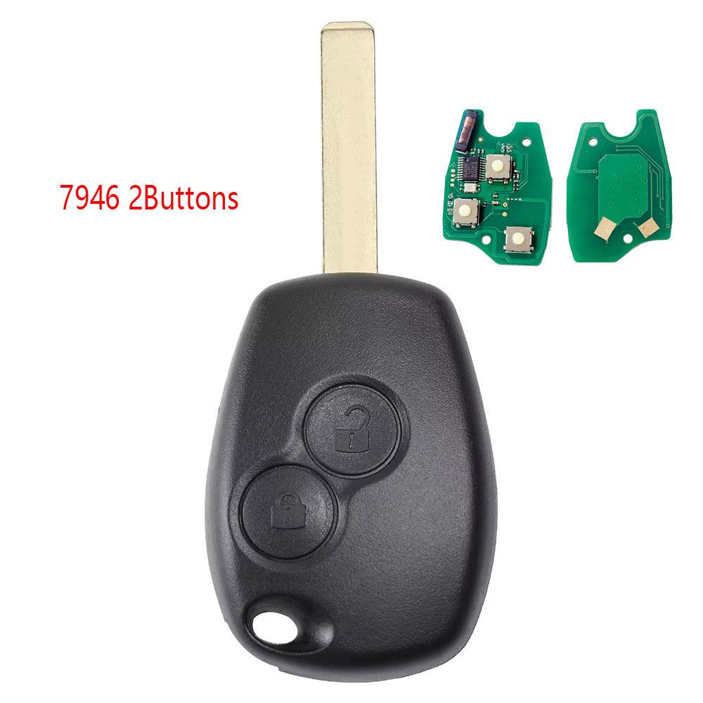 

Kgreat Автомобильный Пульт-Ключ Для Renault Duster Modus Clio 3 Twingo DACIA Logan Sandero Kangoo 433MHz 7946/7947 Чип ID46 2 buttons 7946