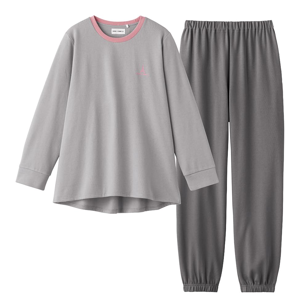 

Gunze Comsi Comsa Pajama Long Sleeve and Brushed Fleece Gray Women s Top, Pants, Lining, (MF6055)