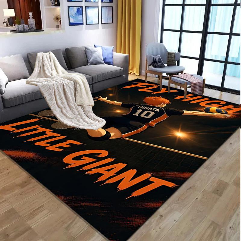 Haikyu Pattern Rug, Indoor/Outdoor Mat, for Picnic, Gameroom, Bedroom, Office, Living Room, Home Decor Carpet, Birthday Gift