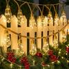 Vintage Hemp Rope Solar String Lights Outdoor, Waterproof Garden Decor Fairy Light for Patio Gazebo Fence Yard