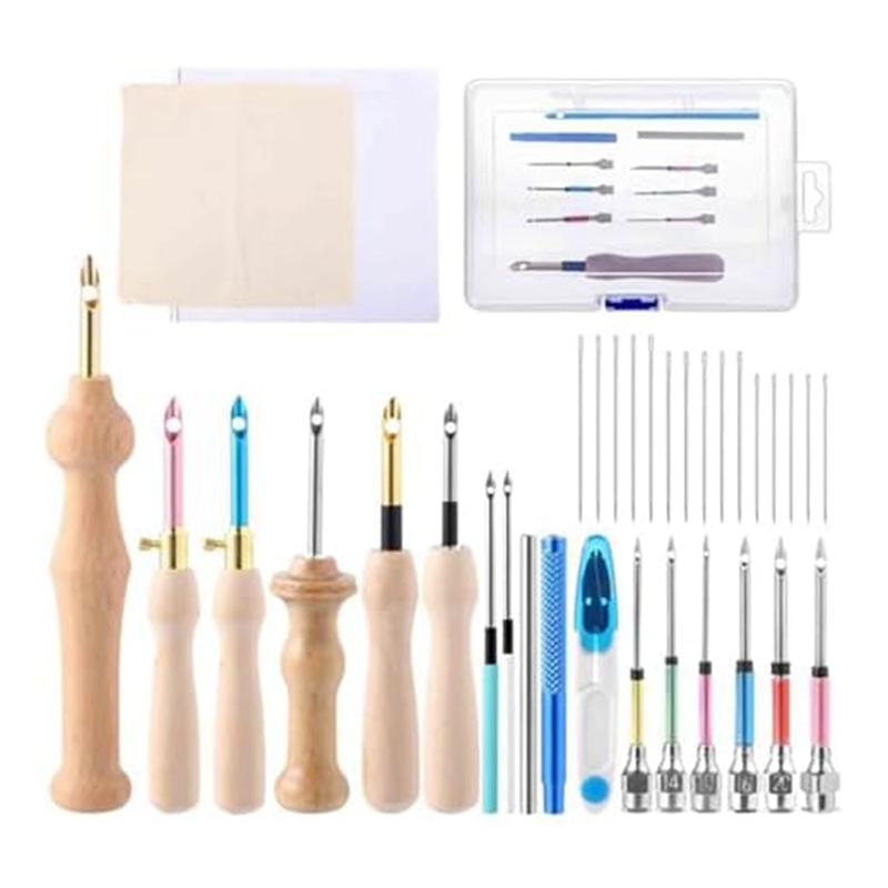 

M-Modern-Easy Stitch Embroidery Stitching Punch Needles Set, Embroidery Supplies Including Punch Needle Tool