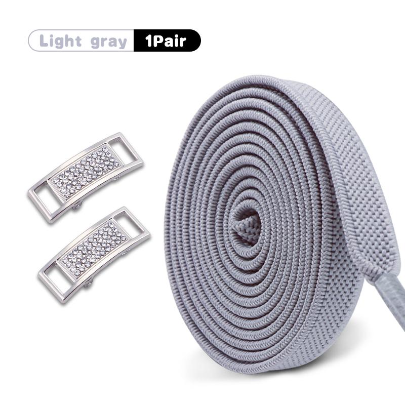 1Pair Diamond Lock Shoelaces Without ties Elastic Laces Sneakers No Tie Shoe laces Kids Adult 0.8cm Flat Shoelace for Shoes