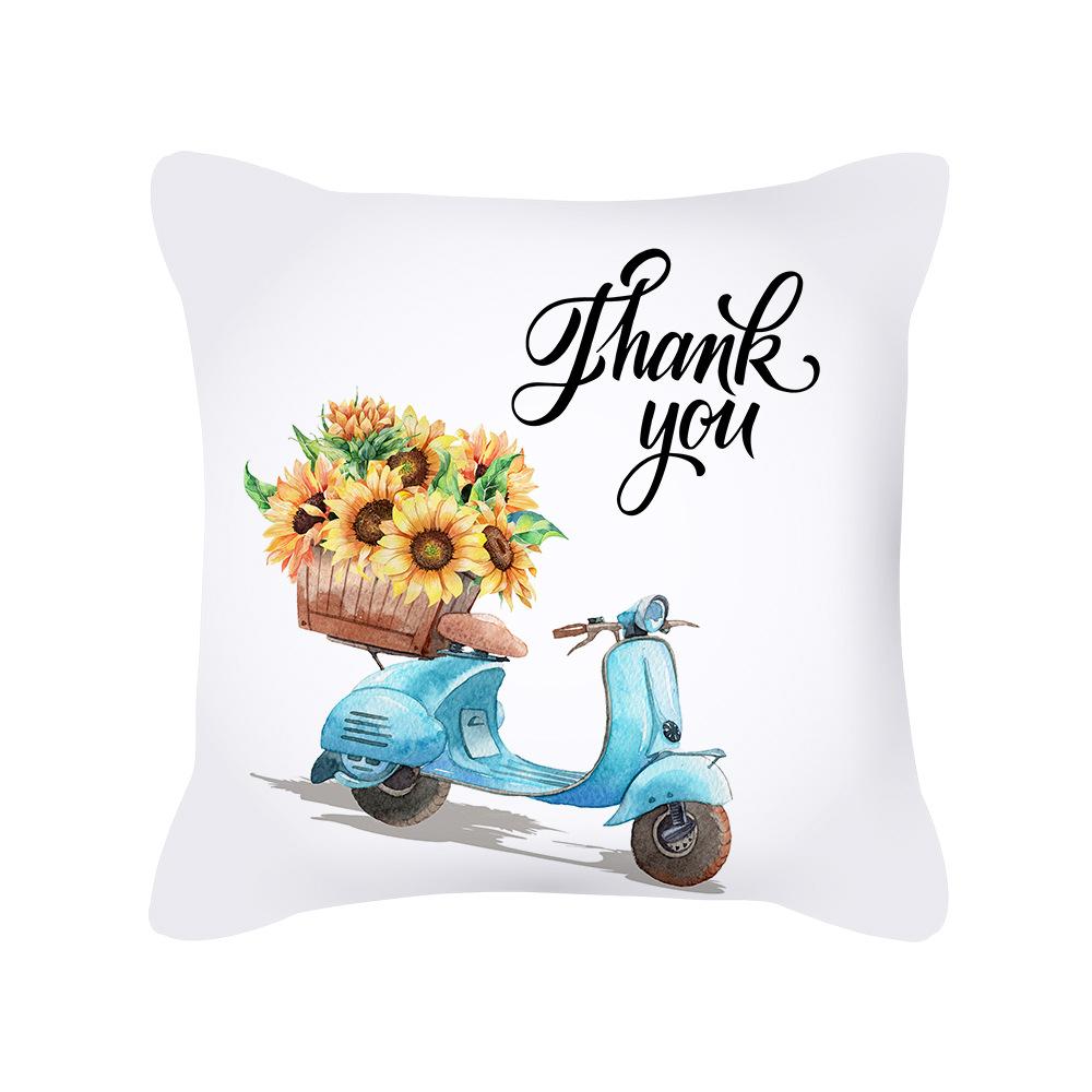 New Thanksgiving Truck Peach Skin Pillow Cover Ins Nordic Pillow Cushion Cover Home Furnishings