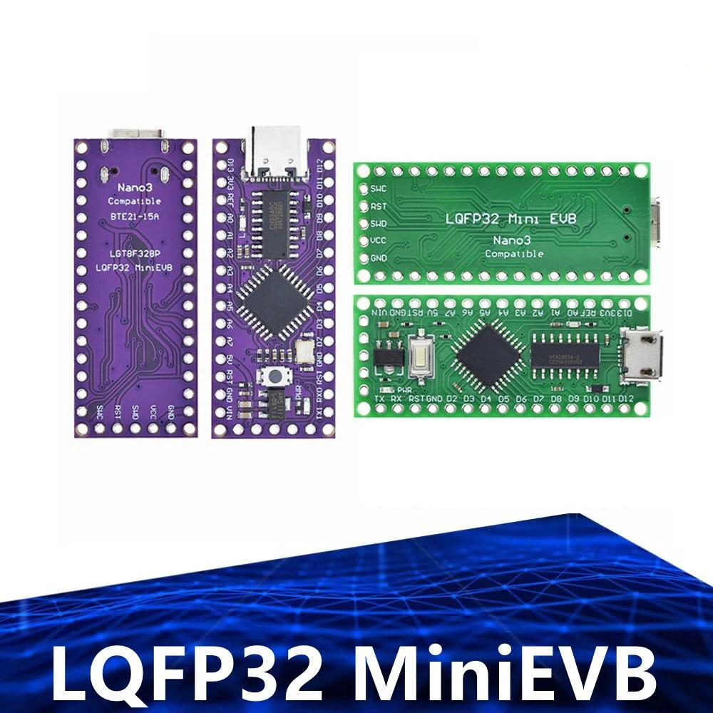 1-5PCS LGT8F328P LQFP32 MiniEVB TYPE-C MICRO USB Compatible HT42B534-1/CH340C Replace NANO V3.0 Controller Board For Arduino