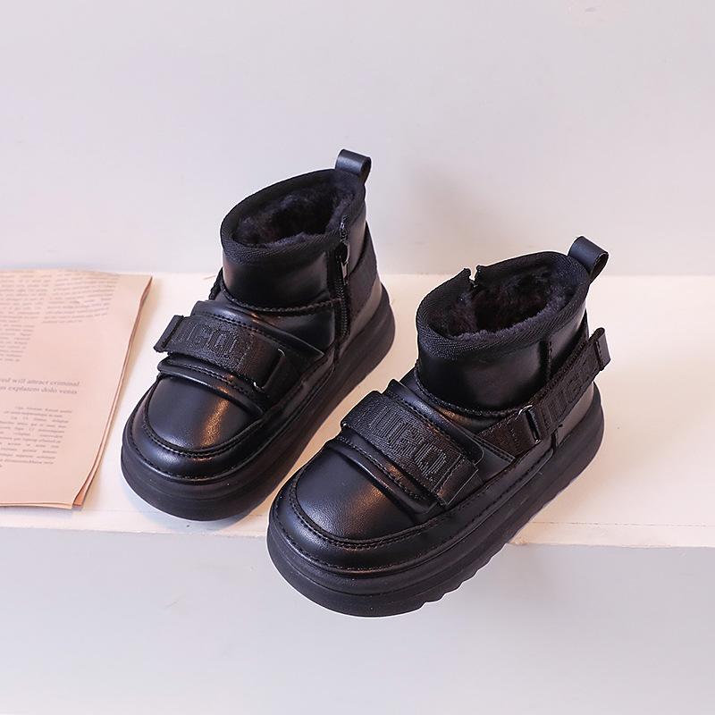 Botas de Nieve para Niños Zapatos Casuales de Moda Botas Cálidas de Algodón para Niños Estilo Coreano Impermeables Zapatos Grandes de Algodón