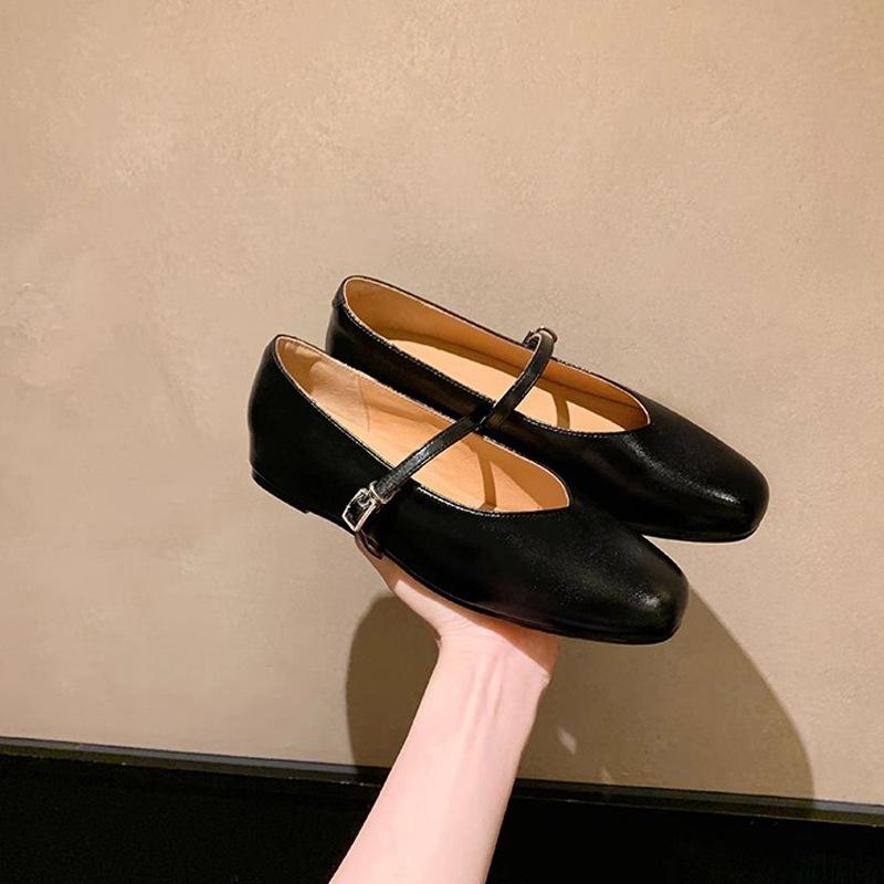 Spot second hair~ Grape mother French gentle word with bag head shallow mouth inner height increase silver Mary Jane single shoe women