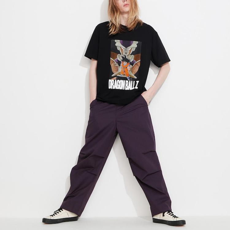 UNIQLO X Dragon Ball Collaboration SS23 Frieza Goku Print Breathable Crew Neck Short Sleeve T-Shirt Unisex Tops Black 463101-09