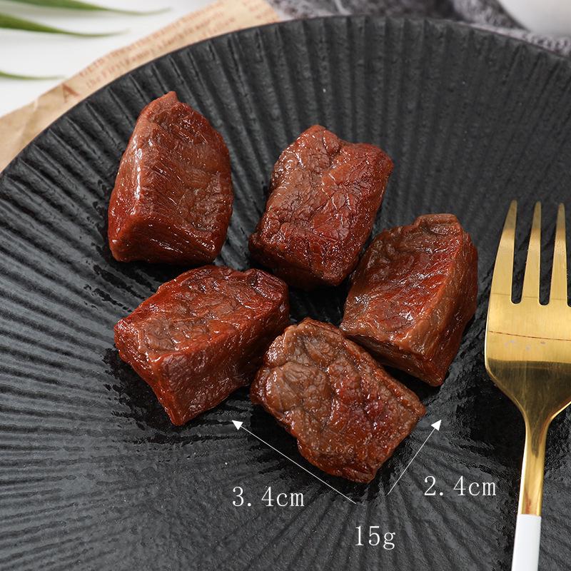 Dongpo Pork Model Keychain: Braised Pork, Beef Cubes, & Faux Streaky Pork Props for Kitchen Decor