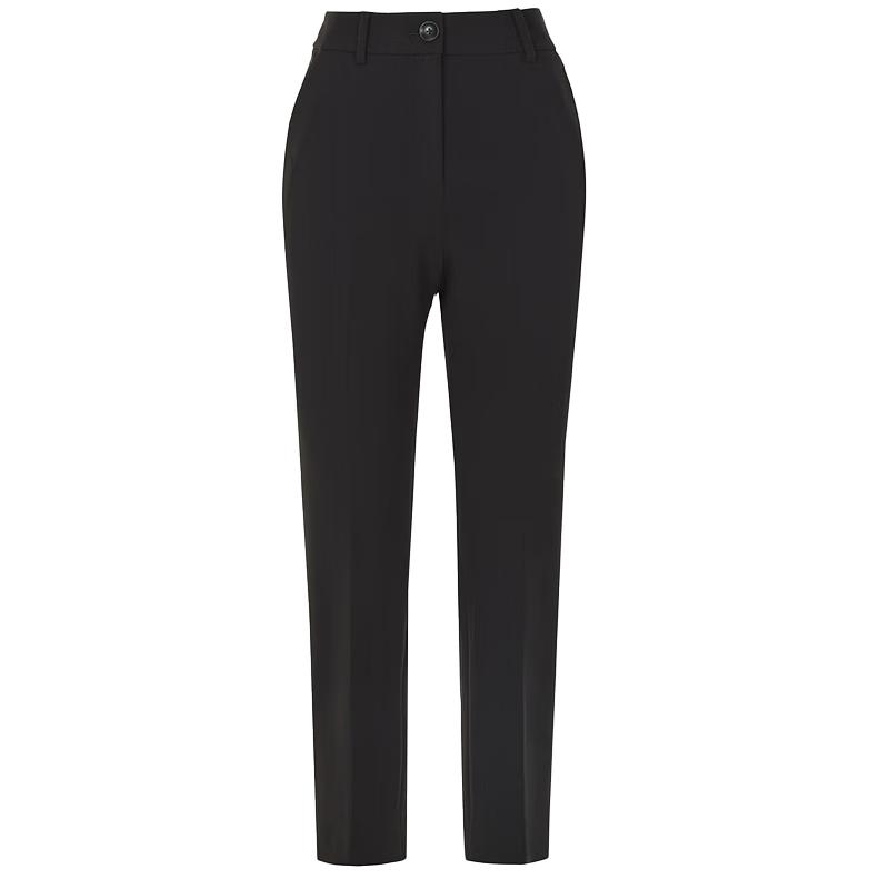 LANGZI High-Waist Straight-Leg Cropped Suit Pants