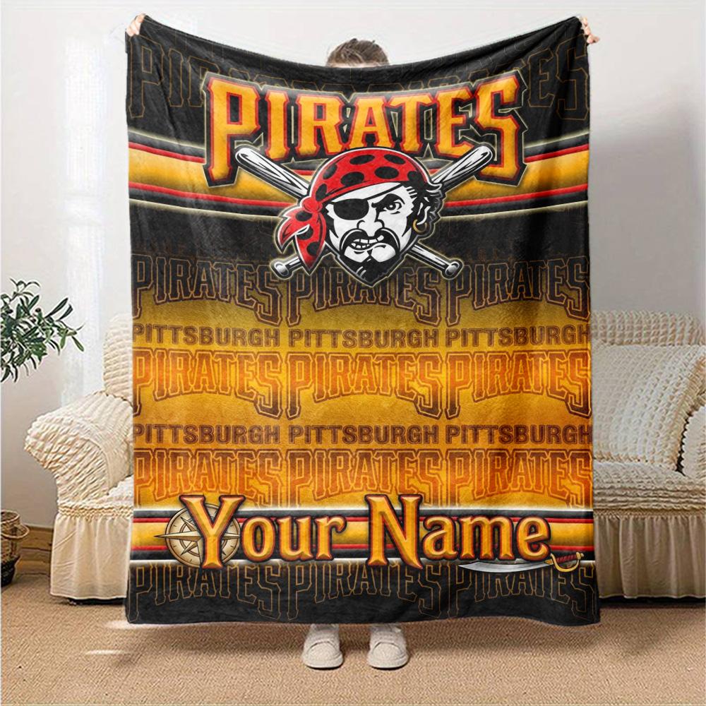 Name Custom Pittsburgh Pirates Print Flannel Blanket High Quality Warm Comfortable Cover for All Seasons Perfect for Gifts Home Decor