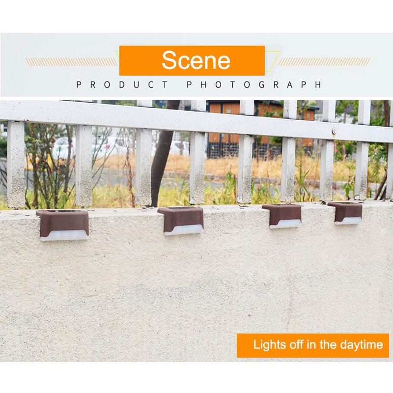 Solarne światło pokładowe zewnętrzne 1 szt., Wodoodporne solarne światło LED na schody zewnętrzne, stopień, ogrodzenie, podwórko, patio i ścieżkę