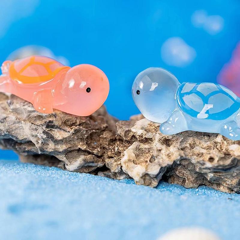 10 stk Mini lysskildpadde Hjemmeinnredning Landskapsarkitektur Harpiks Håndverk Glødende skilpadde Hage Fisketank Miniatyrer Ornamenter Dekorasjon