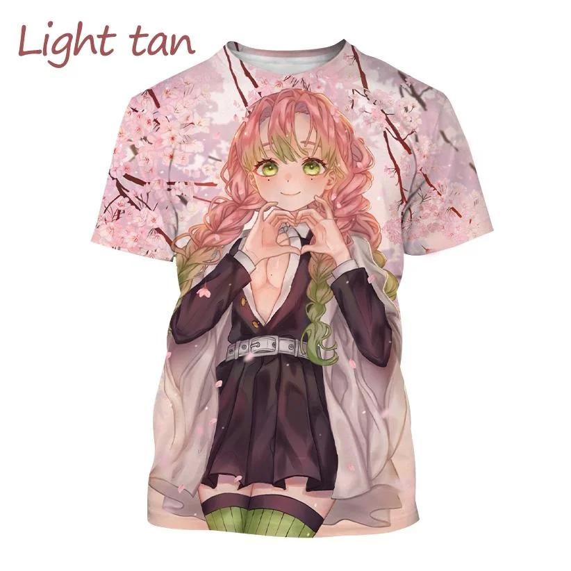 Demon Slayer Anime Character Collection 3D Printing Harajuku Style Nezuko Mitsuri Shinobu Kanao Unisex Short-sleeved Top