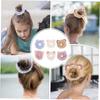 Set of 6 Cat Ear Hair Cute Fluffy Ponytail and Stretchy Hairbands for Everyday Wear Girls' Ties, Scrunchies, Holders,