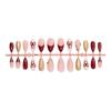 Press On Nails Medium Almond Fake Nails with Designs Reusable False Nails Press Ons Glossy Full Cover Acrylic Glue On Nails Stick On Nail for Women