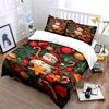 Christmas Snowman and Candy Decor Bedding Duvet Cover Set Duvet Cover Pillowcases  (1*Duvet Cover 2*Pillowcases, Without Duvet Insert)