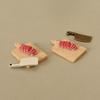 1 Set 1:12 Dollhouse Miniature Cookware Kitchen Knife Set Beefsteak Cutting Board Model for Doll House Kitchen Decor Toy