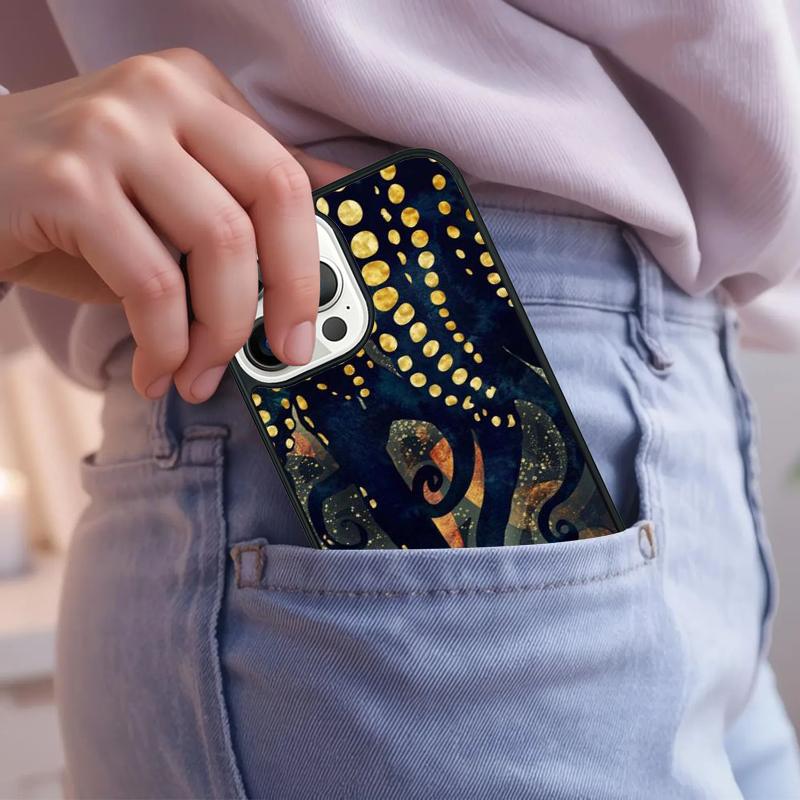 Octopus Ocean Aesthetic Soft Phone Case For iPhone 17 Air 15 16e 14 13 Pro Max Coque 12 11 Pro Max PLUS Cover