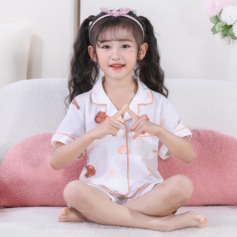 

Пижамный комплект Summer Cloud Cotton Cartoon для девочек - Милая рубашка с короткими рукавами и шорты для детей Size 18 [142-152CM]