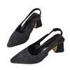 Fashion 2025 Fashion Women's High Heels Pointed Toe Shallow Chunky Heels Dress Pumps Slip on Brand Plus Size Concise Slingbacks Sandals