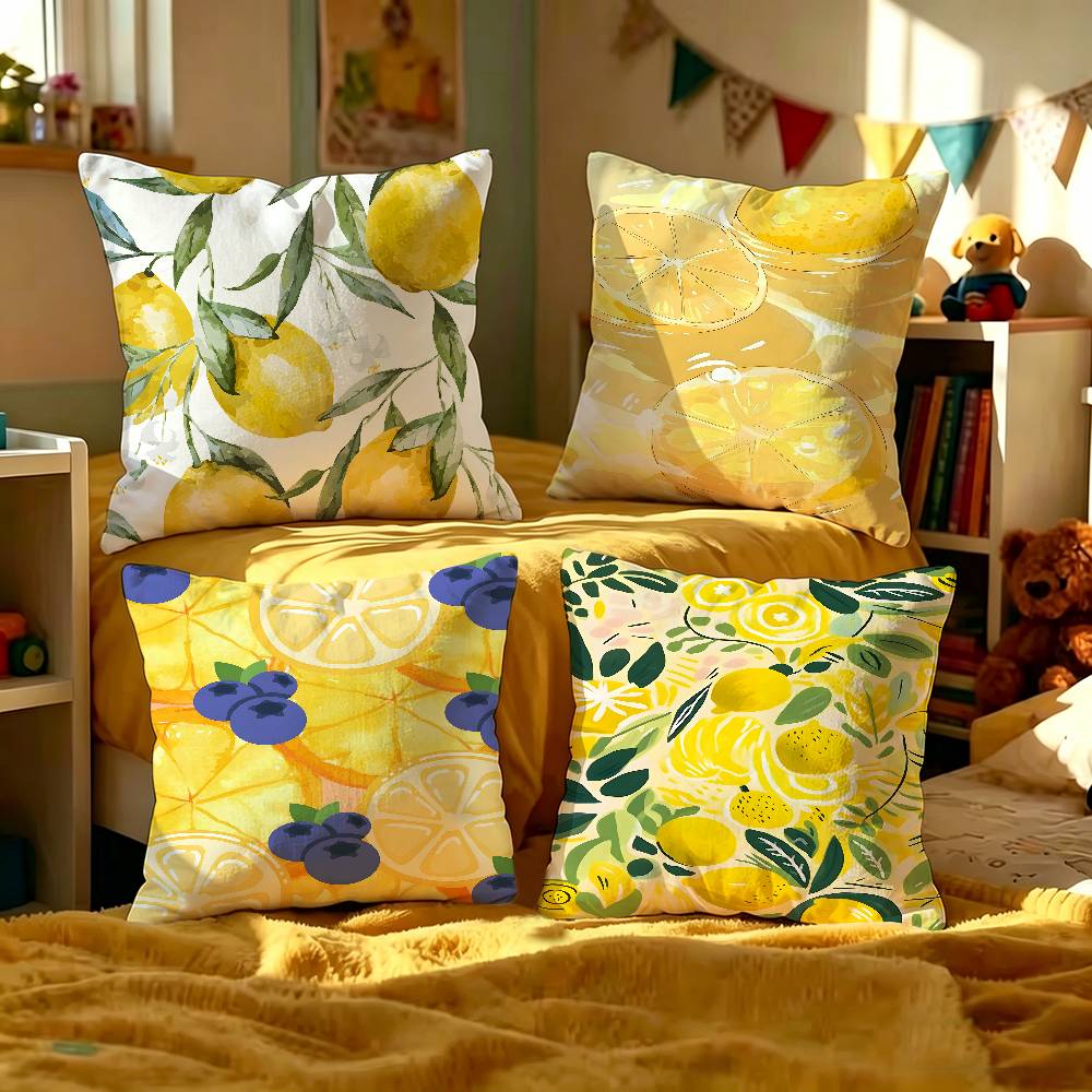 Fruit Lemon Pillow Cover for Bedroom Room and Living Room Sofa Decorative Cushion Cover