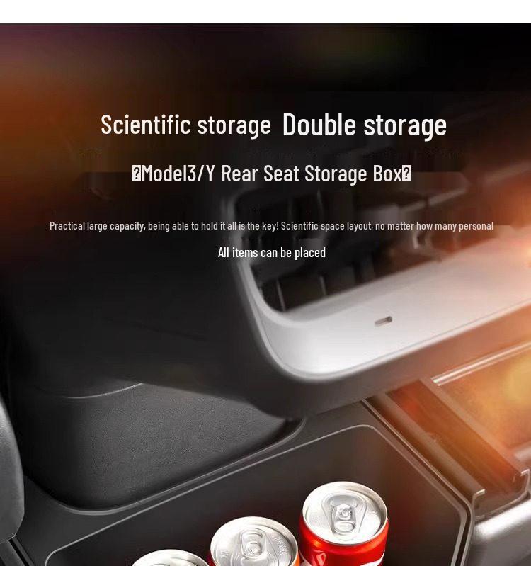 Tesla Model Y Rear Seat Organizer & Trash Can - New Version