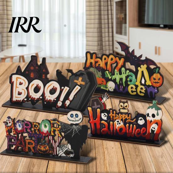 Layered Halloween Wood Crafts Wooden Ornaments for Tabletop Decorations, Stable Base Table Rustic Centerpieces Centerpiece Home Party And Spooky