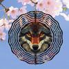 Rose Red Wolf Design 2D Metal Wind Chime Outdoor Hanging Decor for Garden Yard Home Wedding Birthday Christmas Gift